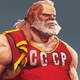 Street Fighter II's Zangief as an old man.